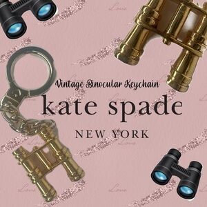Kate Spade Vintage Brass Binoculars Keychain Fob Charm